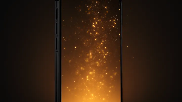 4666BDT COM Modern phone with glowing screen